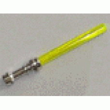 Part 577c01 Trans-Neon Green Minifig, Weapon Lightsaber Blade Single with Chrome Silver Hilt Straight, Complete Assembly 